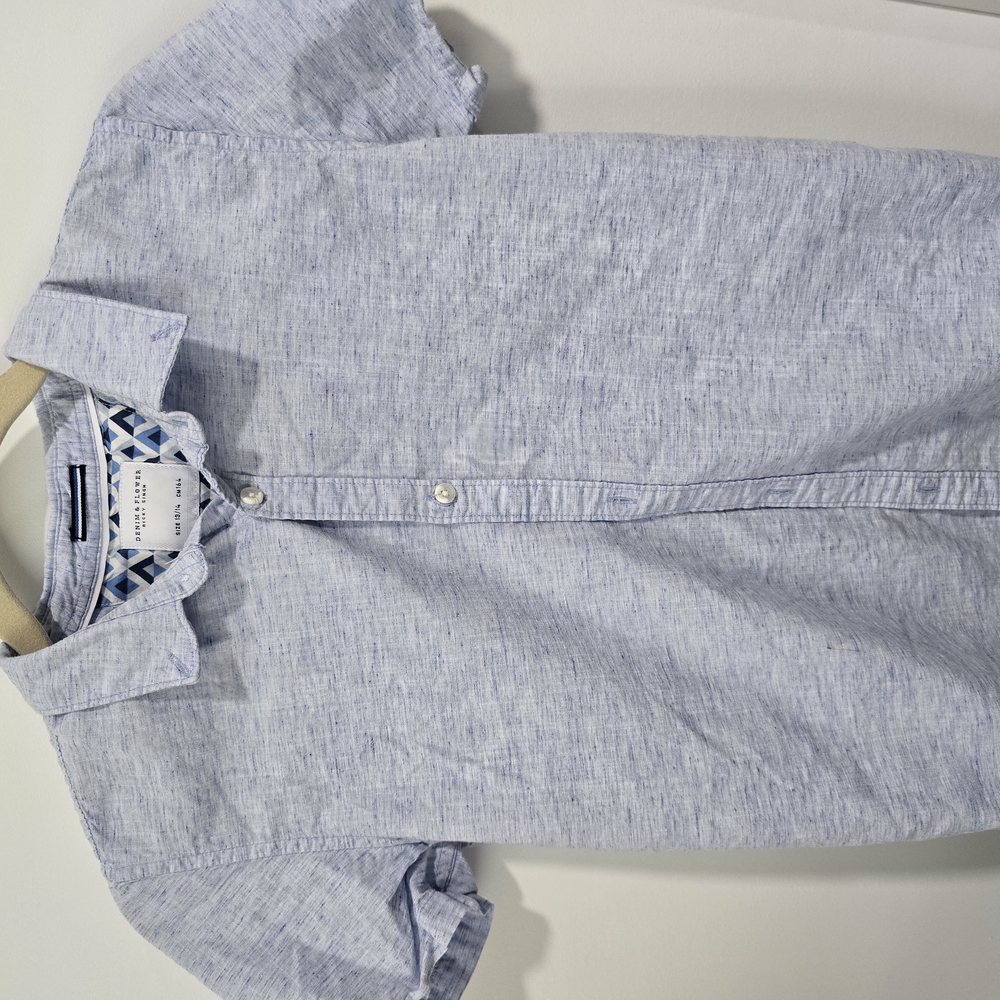 Denim & Flower Blue Geometric Short Sleeve Shirt